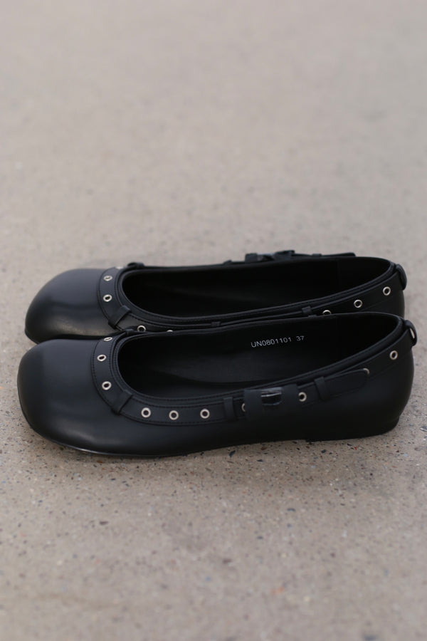 untitlab flat belt ballet shoes UTB-UN0801101-HEI black